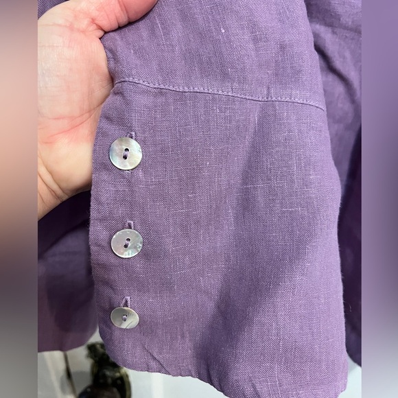 BRYN WALKER Light Linen Artist Top Blouse Light Purple - Picture 5 of 10